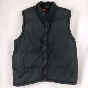 JUNCTION 8 Black Vest Men's puff zip up Pockets Size XL